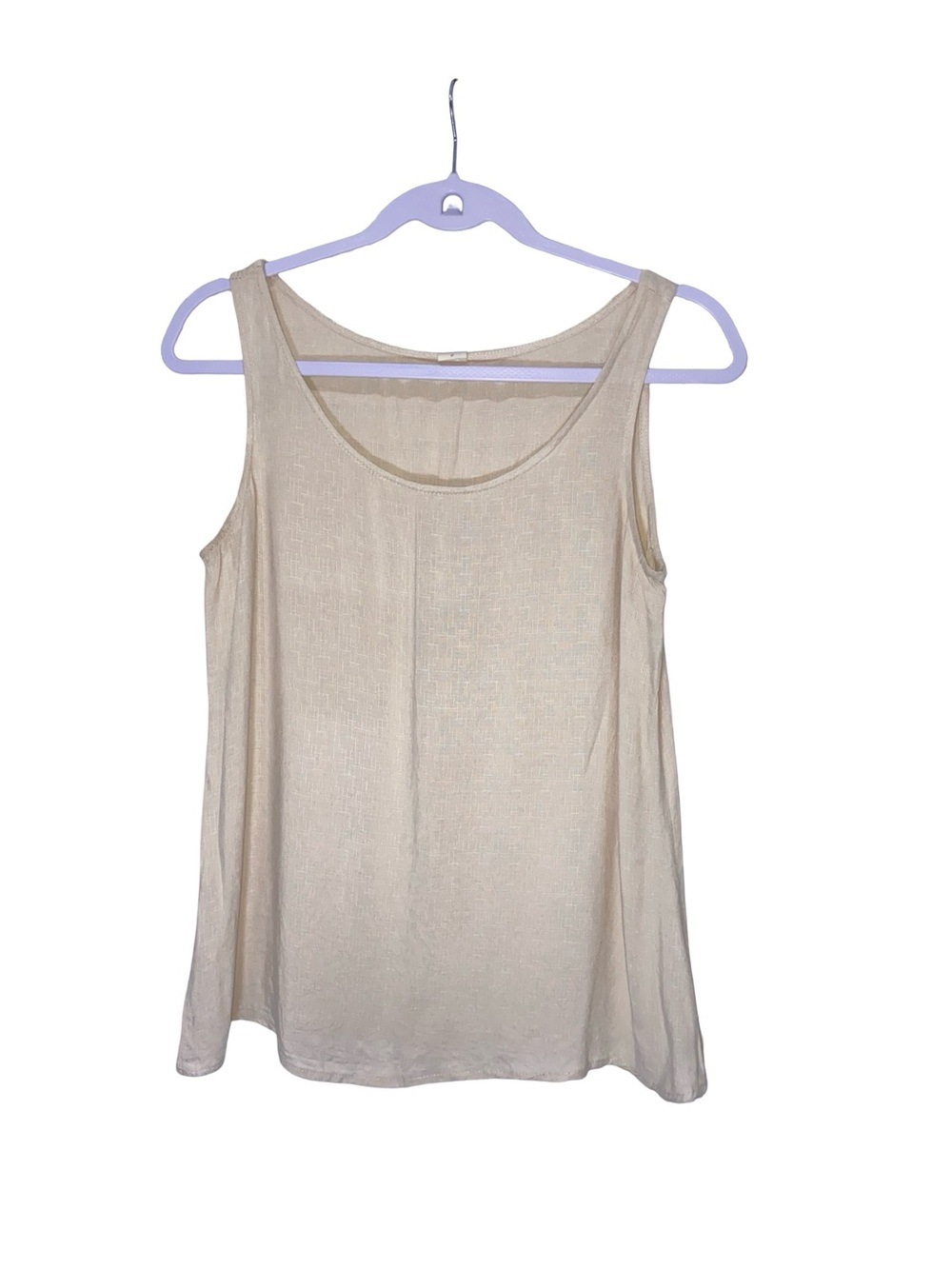 Marfinno Scoop Neck Tank Top Cream Beige Size S Minimalist Boho - Picture 2 of 5